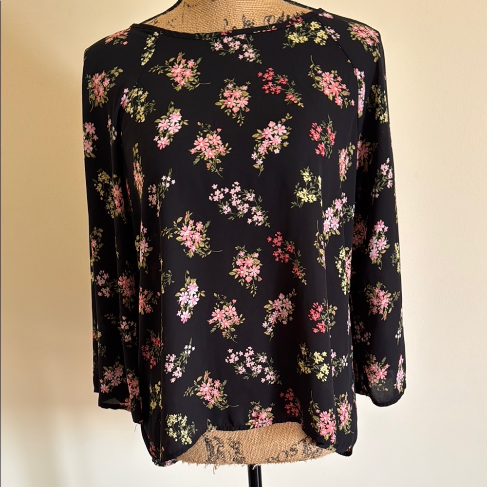 Floral Black Women's Top
